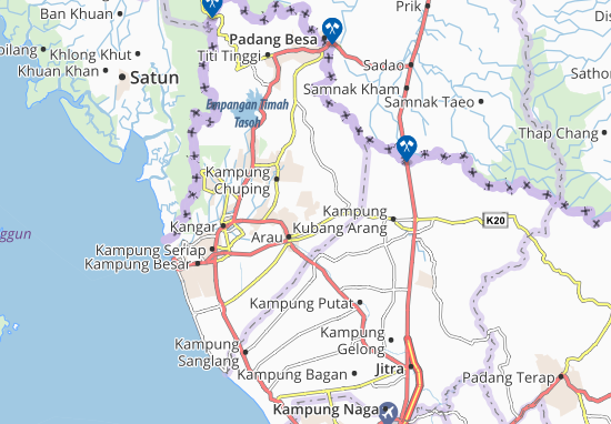 Karte Stadtplan Kampung Padang Siding