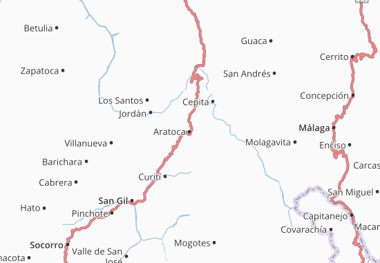 Karte Stadtplan Aratoca