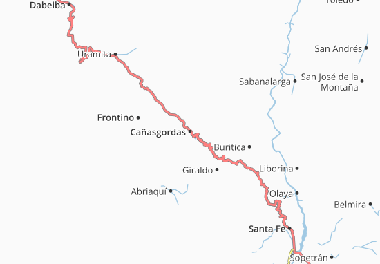 Kaart Plattegrond Cañasgordas