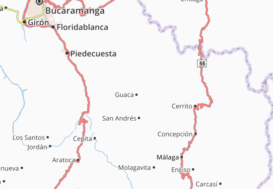 Karte Stadtplan Guaca