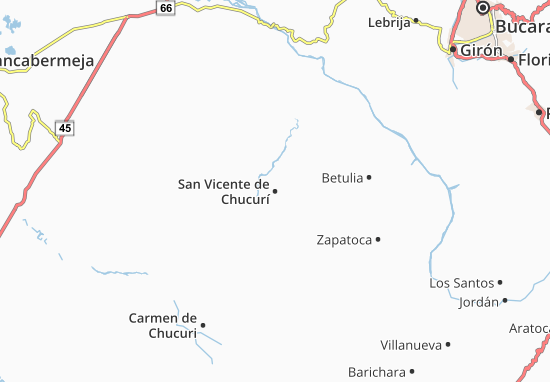 Carte-Plan San Vicente de Chucurí