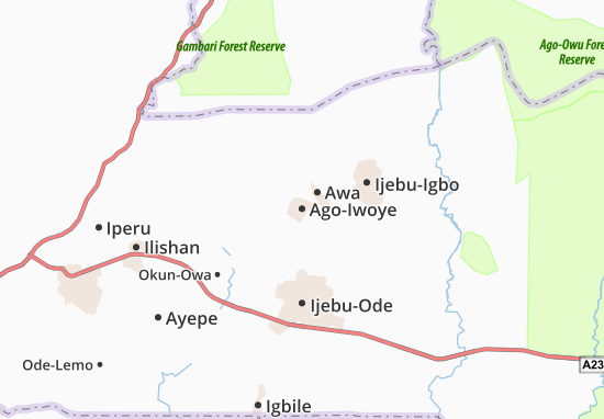 Karte Stadtplan Ago-Iwoye