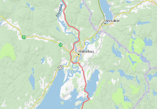 Karte Stadtplan Hønefoss