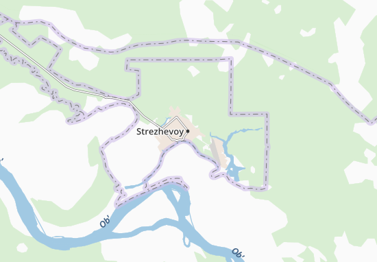 Kaart Plattegrond Strezhevoy