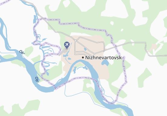 Kaart Plattegrond Nizhnevartovsk