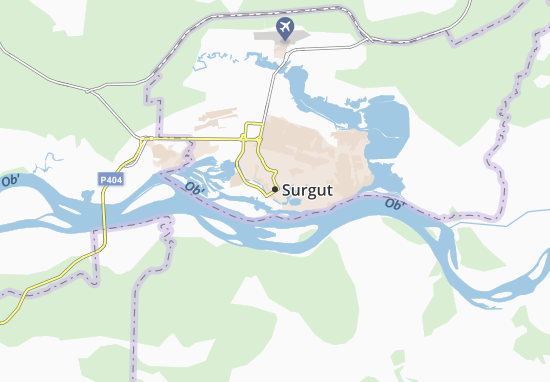 Karte Stadtplan Surgut