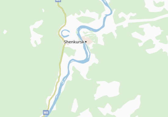 Mapa Šenkursk
