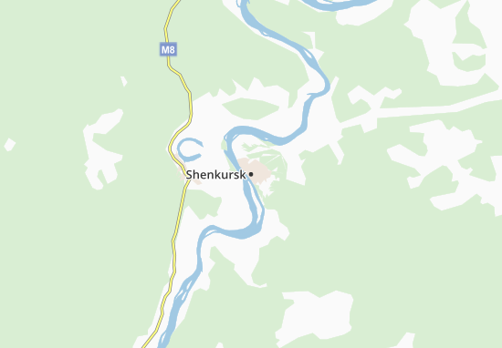 Kaart Plattegrond Shenkursk