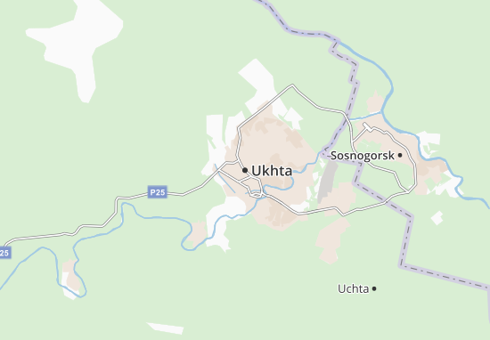 Karte Stadtplan Ukhta