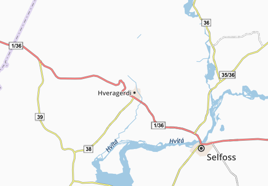 Mapa Hveragerdi