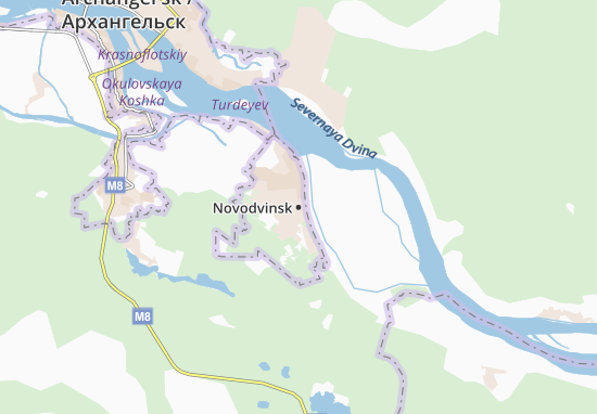 Kaart Plattegrond Novodvinsk