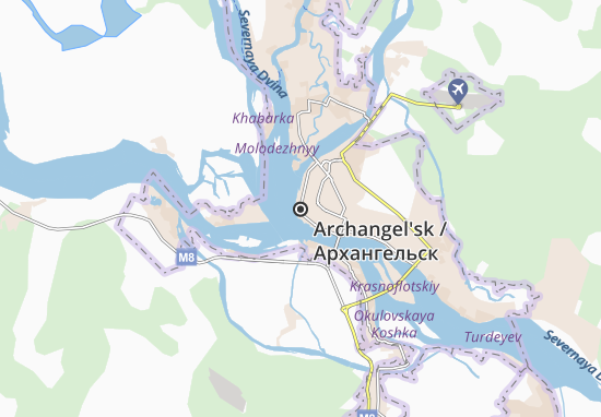 Mapa Archangel&#x27;sk