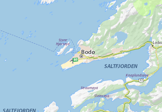 Kaart MICHELIN Bodø - plattegrond Bodø - ViaMichelin