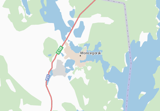 Mapa Mončegorsk