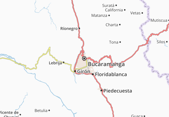 Karte Stadtplan Bucaramanga
