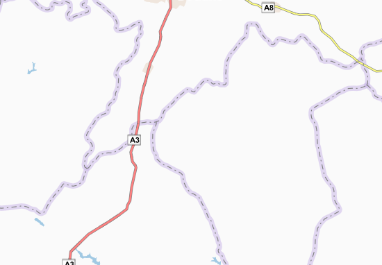 Karte Stadtplan Asse-Ble-Ndoukro