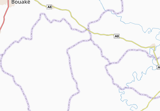 Mapa Akanza-Kouadiokro