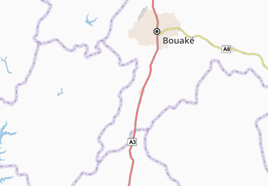 Karte Stadtplan Kouakou-Oussoukro