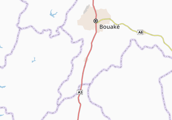 Karte Stadtplan Kouadio-Akakro