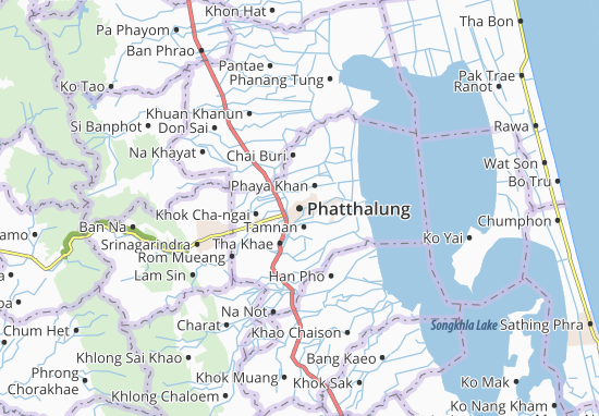 Karte Stadtplan Phatthalung