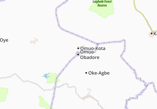 Karte Stadtplan Omuo-Obadore