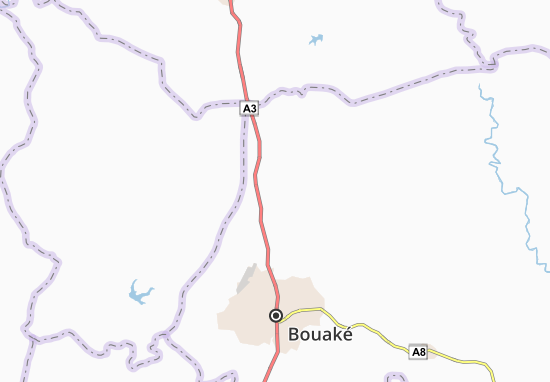 Karte Stadtplan Kouamé-Assekro