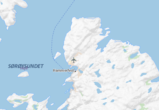 Kaart Plattegrond Hammerfest lufthavn