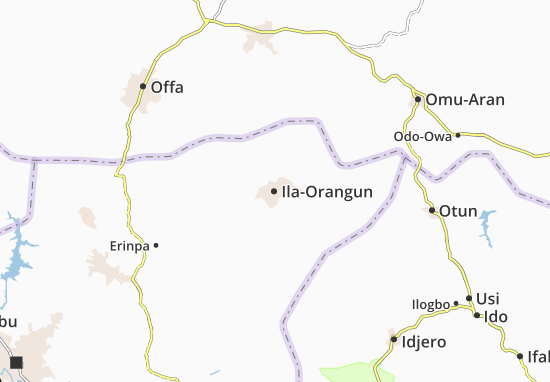Karte Stadtplan Ila-Orangun