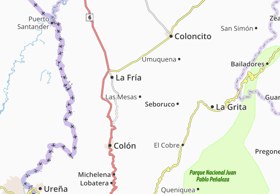 Kaart Plattegrond Las Mesas