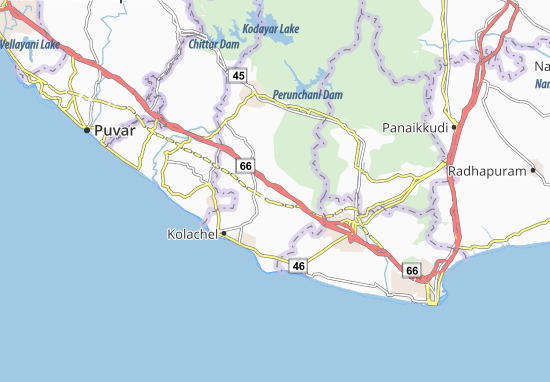 Karte Stadtplan Padmanabhapuram