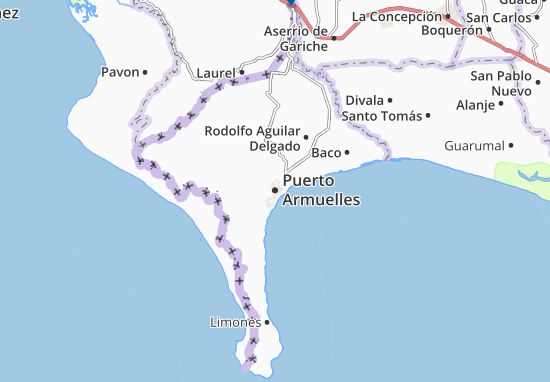 Karte Stadtplan Puerto Armuelles