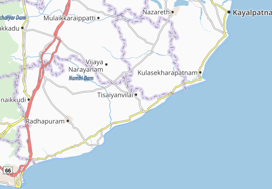 Kaart Plattegrond Tisaiyanvilai
