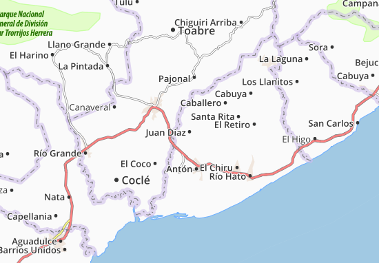 Karte Stadtplan Juan Diaz