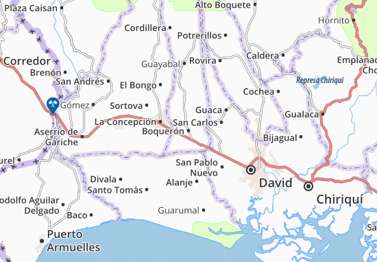 Karte Stadtplan Boquerón