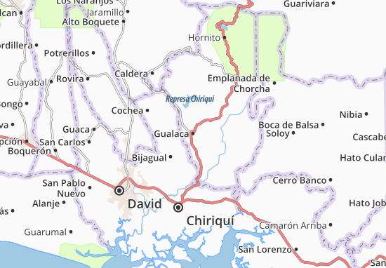 Karte Stadtplan Gualaca