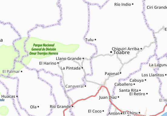 Kaart Plattegrond Llano Grande