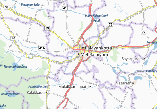 Karte Stadtplan Mel Palaiyam