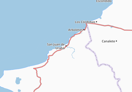 San Juan de Urabá Map