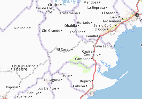 Kaart Plattegrond El Cacao