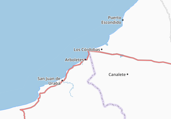 Karte Stadtplan Arboletes