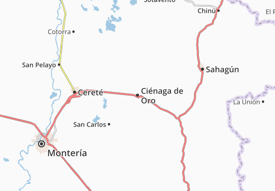 Kaart Plattegrond Ciénaga de Oro
