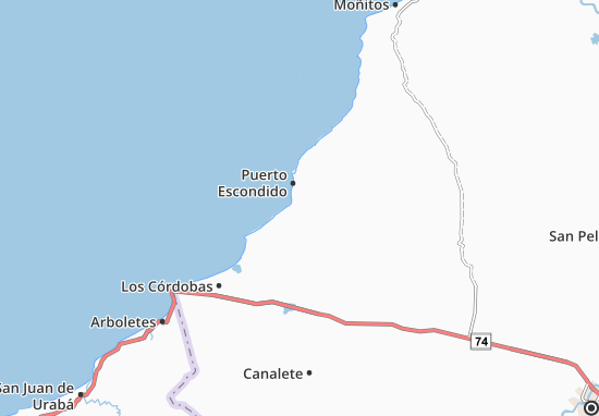 Karte Stadtplan Puerto Escondido