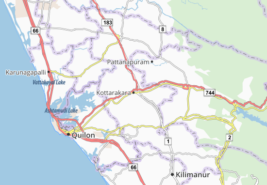 Karte Stadtplan Kottarakara