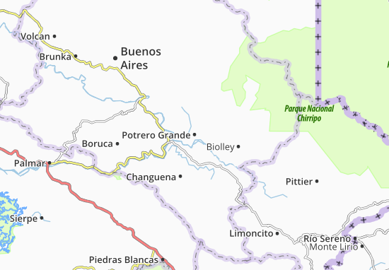 Kaart Plattegrond Potrero Grande