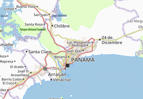 Karte Stadtplan Omar Torrijos