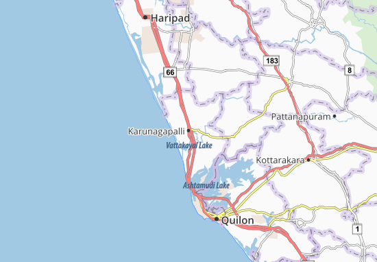 Kaart Plattegrond Karunagapalli