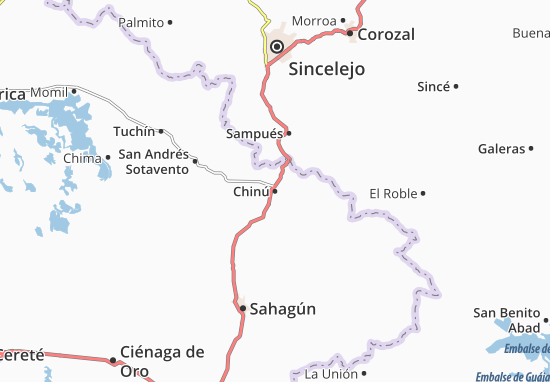 Chinú Map