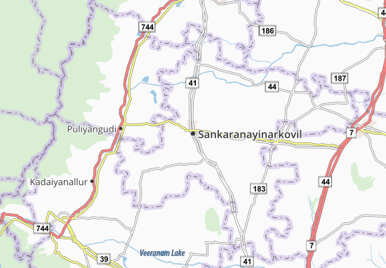 Kaart Plattegrond Sankaranayinarkovil