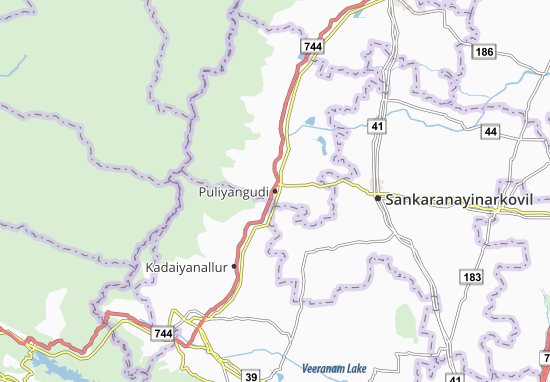 Karte Stadtplan Puliyangudi