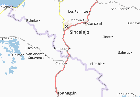 Sampués Map